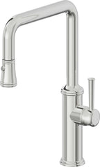 California Faucets Davoli Llave de Cocina Extraíble Tradicional - Surtidor Quad - Cromo Pulido
