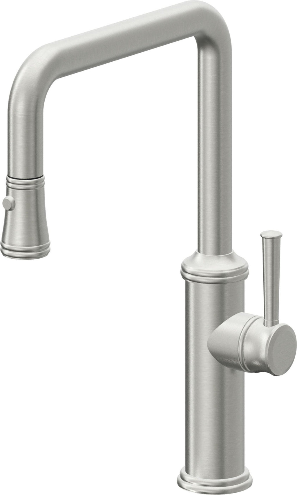 California Faucets Davoli Llave de Cocina Extraíble Tradicional - Surtidor Quad - Cromo Satinado