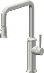 California Faucets Davoli Llave de Cocina Extraíble Tradicional - Surtidor Quad - Cromo Satinado