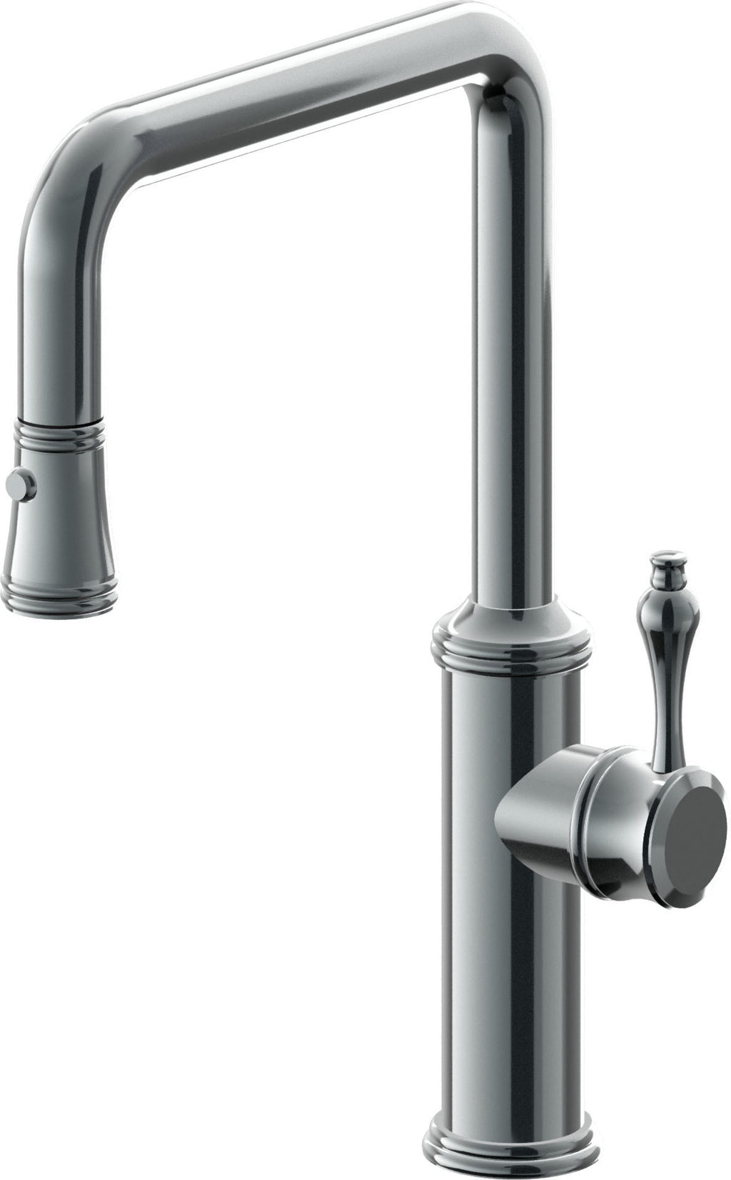 California Faucets Davoli Llave de Cocina Extraíble Tradicional - Surtidor Quad - Níquel Negro