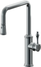 California Faucets Davoli Llave de Cocina Extraíble Tradicional - Surtidor Quad - Níquel Negro