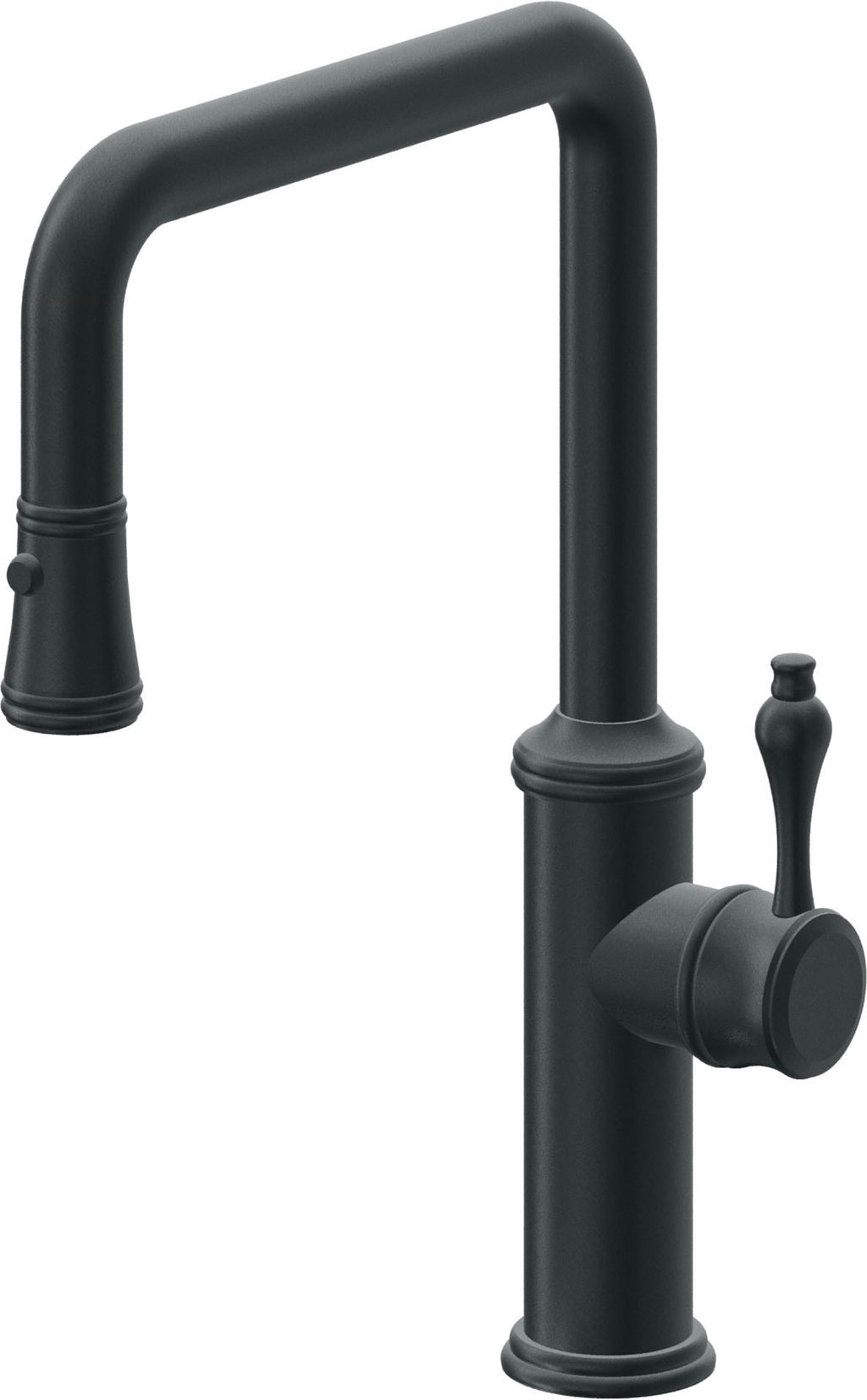 California Faucets Davoli Llave de Cocina Extraíble Tradicional - Surtidor Quad - Carbón