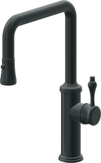 California Faucets Davoli Llave de Cocina Extraíble Tradicional - Surtidor Quad - Carbón