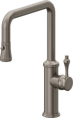 California Faucets Davoli Llave de Cocina Extraíble Tradicional - Surtidor Quad - Grafito