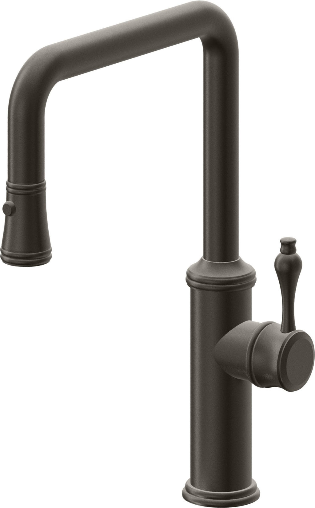 California Faucets Davoli Llave de Cocina Extraíble Tradicional - Surtidor Quad - Bronce Oscuro