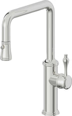 California Faucets Davoli Llave de Cocina Extraíble Tradicional - Surtidor Quad - Cromo Pulido