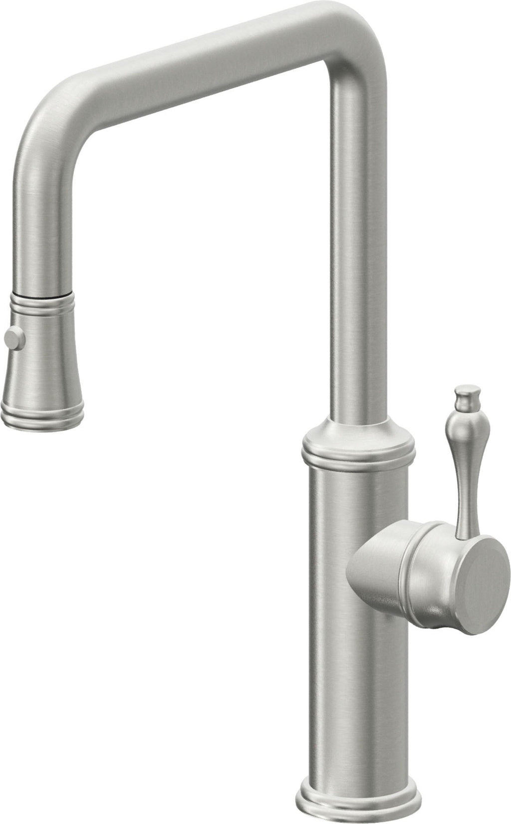 California Faucets Davoli Llave de Cocina Extraíble Tradicional - Surtidor Quad - Cromo Satinado