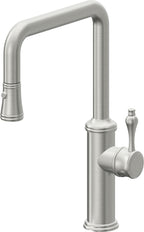 California Faucets Davoli Llave de Cocina Extraíble Tradicional - Surtidor Quad - Cromo Satinado