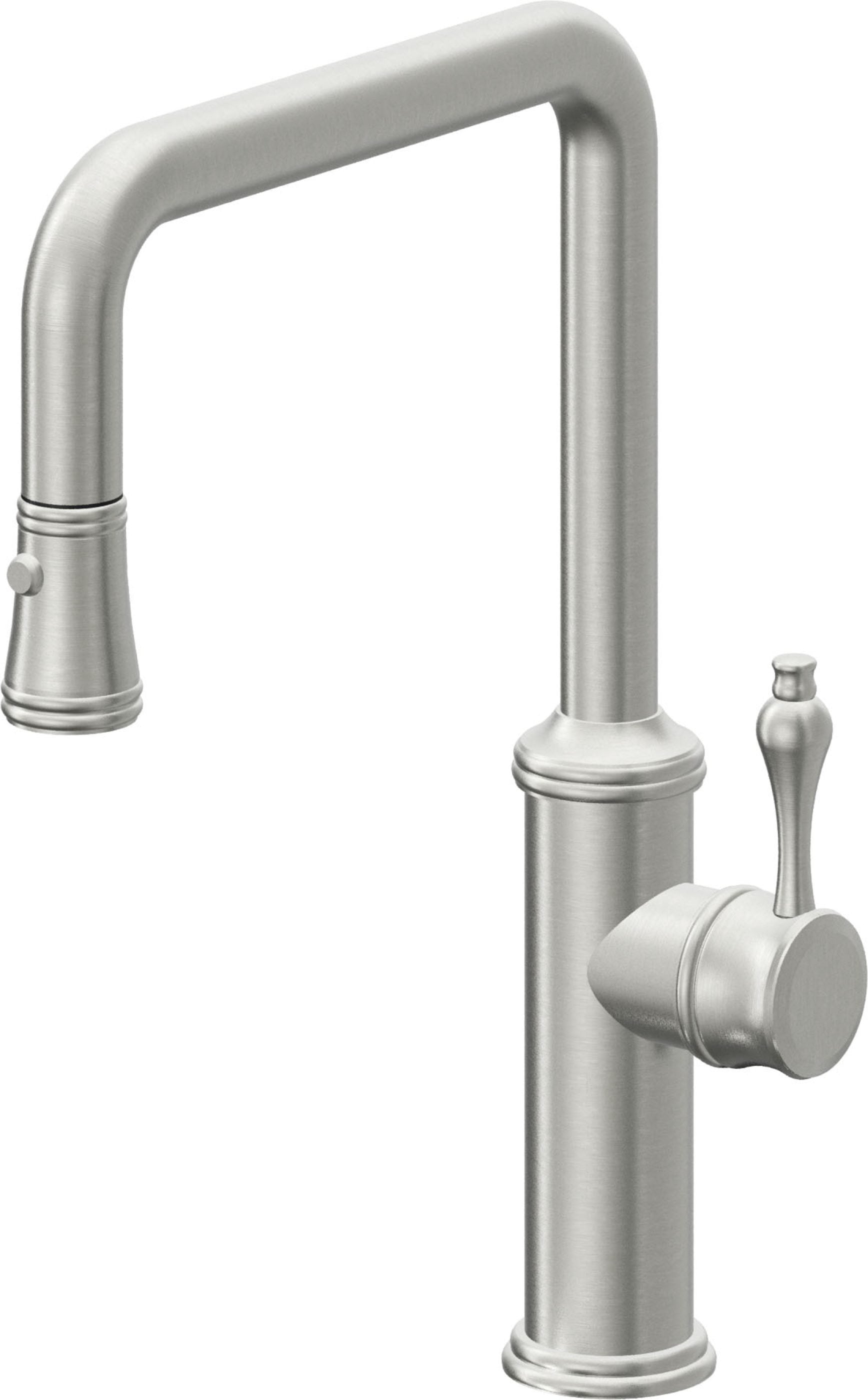 California Faucets Davoli Llave de Cocina Extraíble Tradicional - Surtidor Quad - Cromo Satinado
