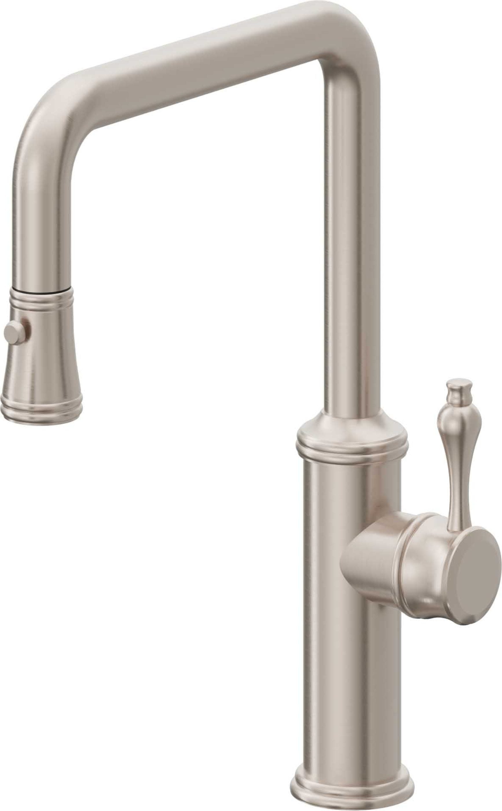 California Faucets Davoli Llave de Cocina Extraíble Tradicional - Surtidor Quad - Níquel Satinado