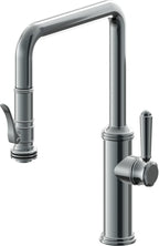 California Faucets Davoli Llave de Cocina Extraíble Tradicional - Surtidor Quad - Níquel Negro