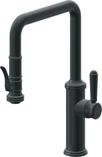California Faucets Davoli Llave de Cocina Extraíble Tradicional - Surtidor Quad - Carbón