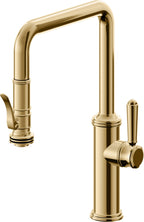 California Faucets Davoli Llave de Cocina Extraíble Tradicional - Surtidor Quad - Oro Francés
