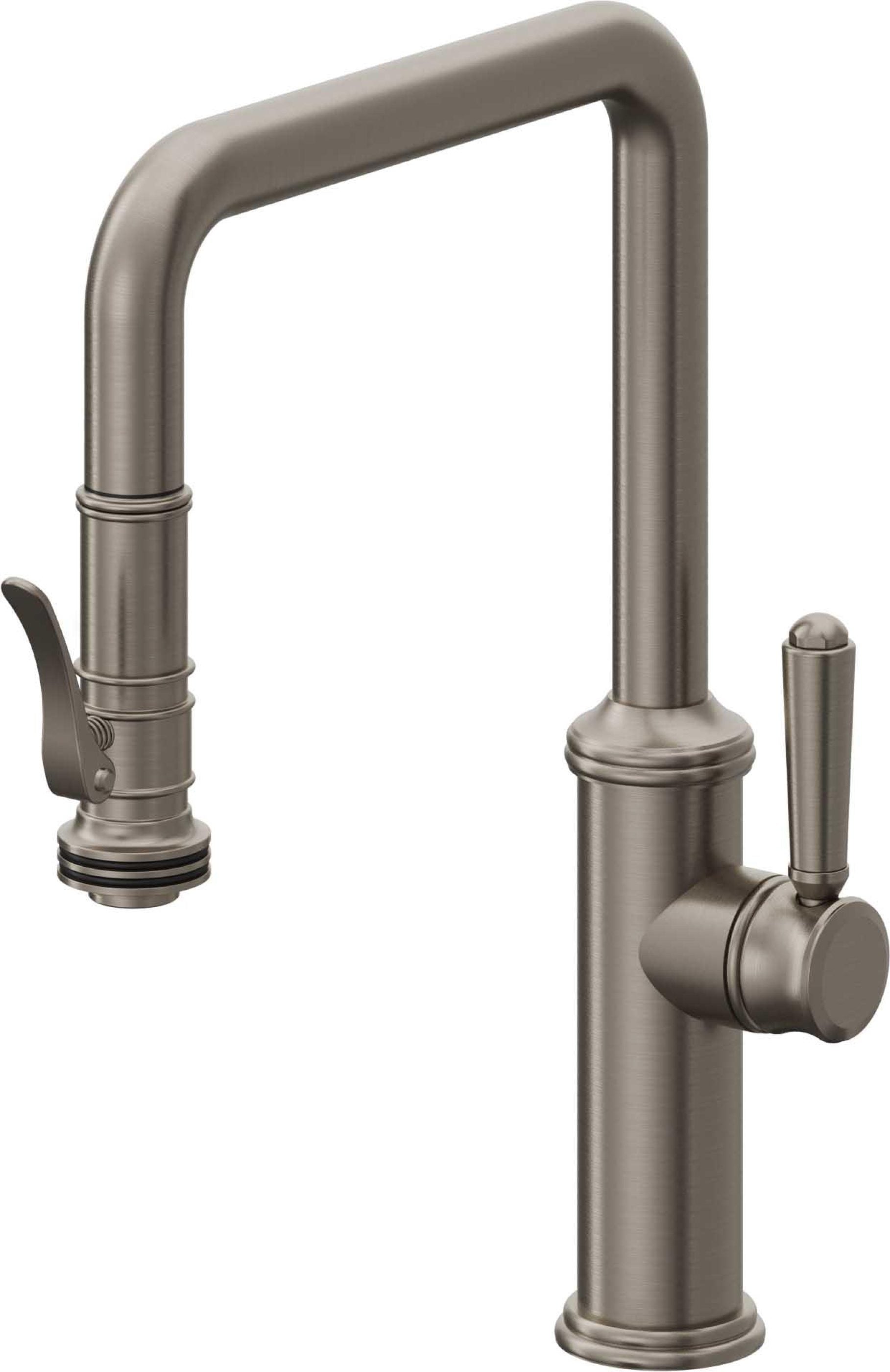 California Faucets Davoli Llave de Cocina Extraíble Tradicional - Surtidor Quad - Grafito