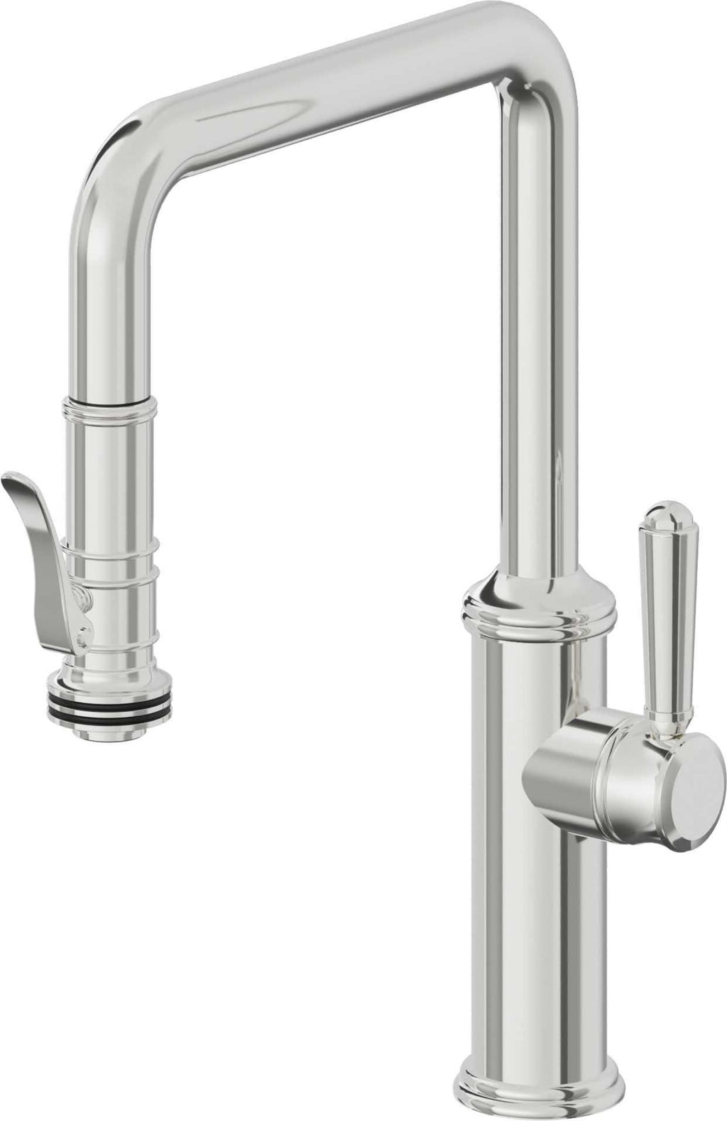 California Faucets Davoli Llave de Cocina Extraíble Tradicional - Surtidor Quad - Cromo Pulido