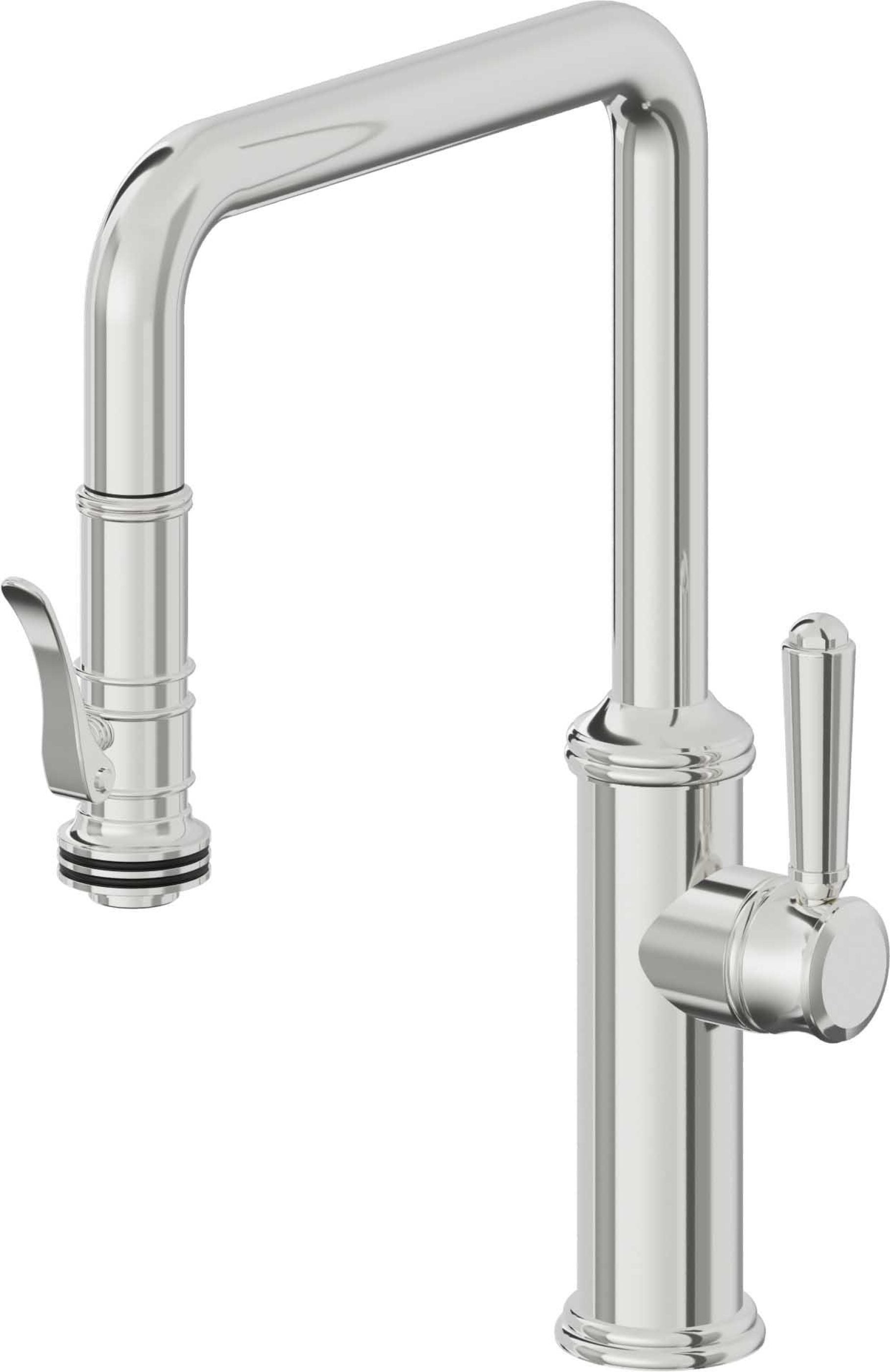 California Faucets Davoli Llave de Cocina Extraíble Tradicional - Surtidor Quad - Cromo Pulido