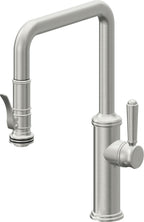 California Faucets Davoli Llave de Cocina Extraíble Tradicional - Surtidor Quad - Cromo Satinado
