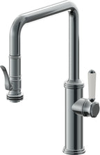 California Faucets Davoli Llave de Cocina Extraíble Tradicional - Surtidor Quad - Níquel Negro
