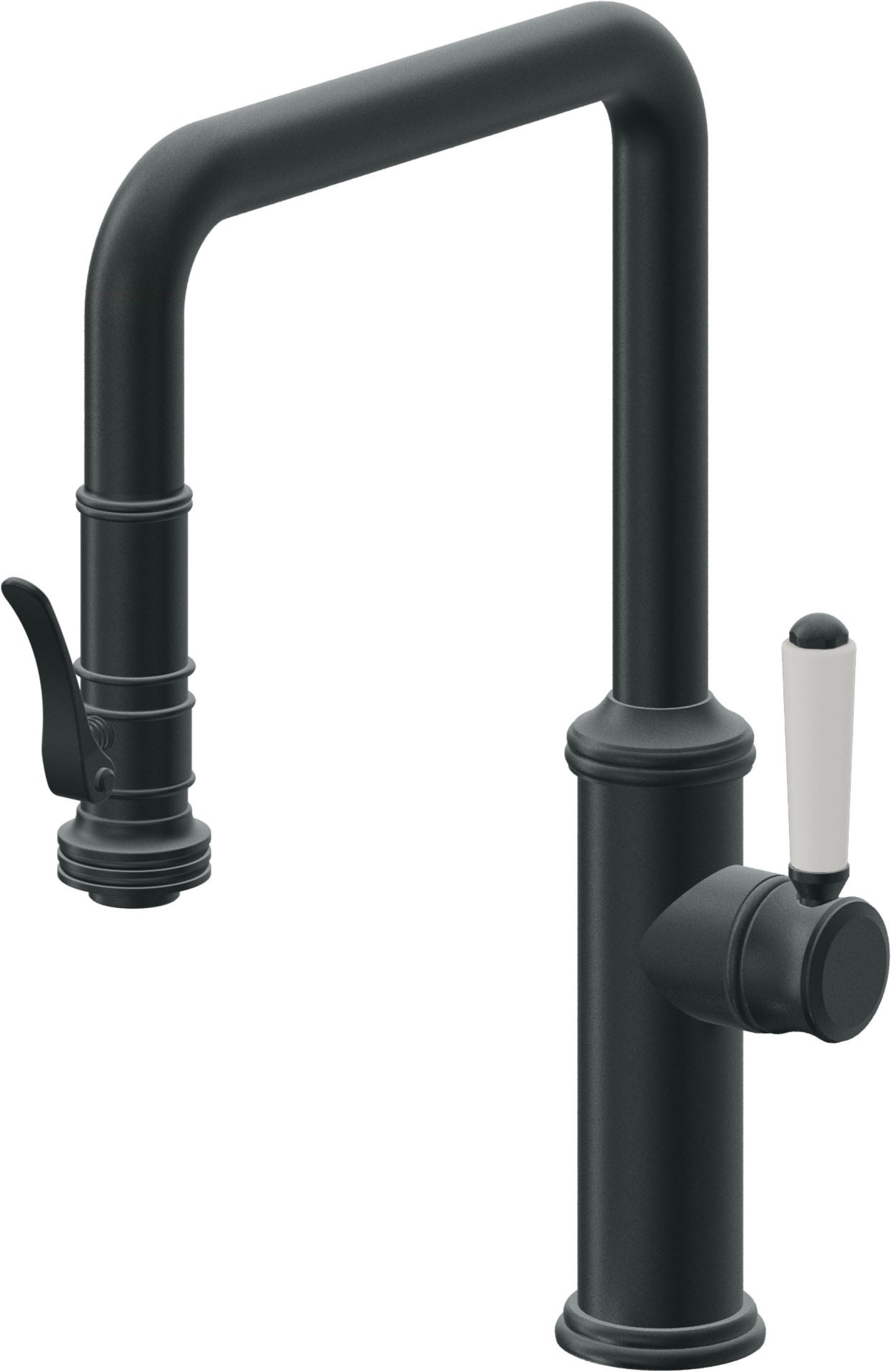 California Faucets Davoli Llave de Cocina Extraíble Tradicional - Surtidor Quad - Carbón