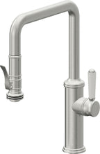 California Faucets Davoli Llave de Cocina Extraíble Tradicional - Surtidor Quad - Cromo Satinado