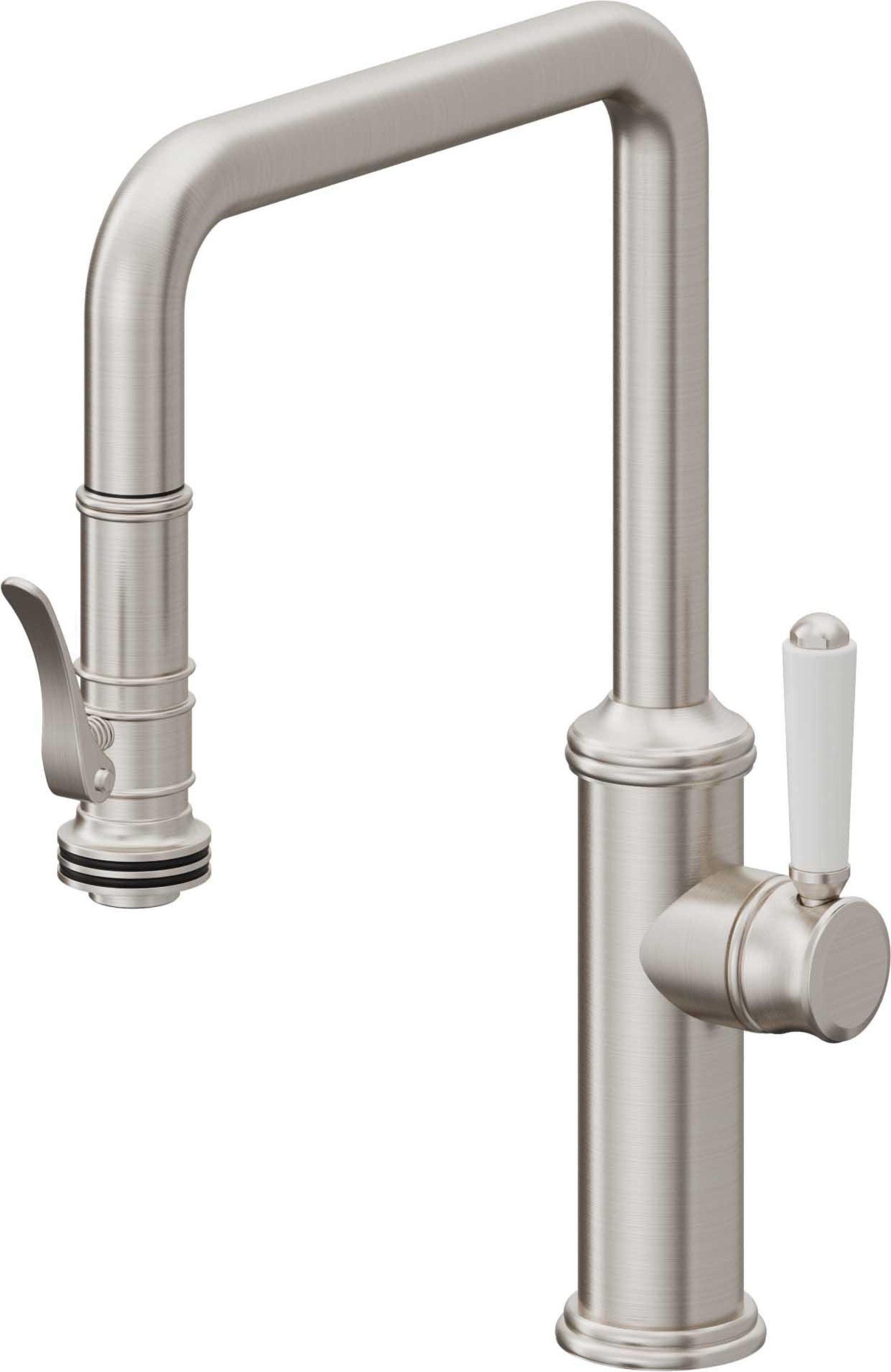 California Faucets Davoli Llave de Cocina Extraíble Tradicional - Surtidor Quad - Acero Inoxidable Ultra