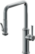 California Faucets Davoli Llave de Cocina Extraíble Tradicional - Surtidor Quad - Níquel Negro