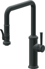 California Faucets Davoli Llave de Cocina Extraíble Tradicional - Surtidor Quad - Carbón