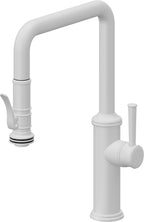 California Faucets Davoli Llave de Cocina Extraíble Tradicional - Surtidor Quad - Blanco Mate
