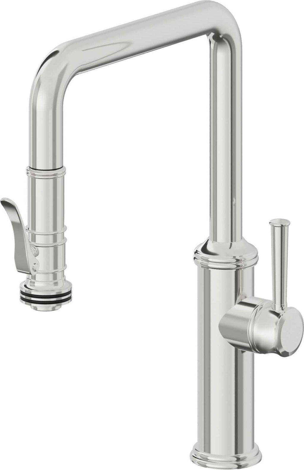 California Faucets Davoli Llave de Cocina Extraíble Tradicional - Surtidor Quad - Cromo Pulido