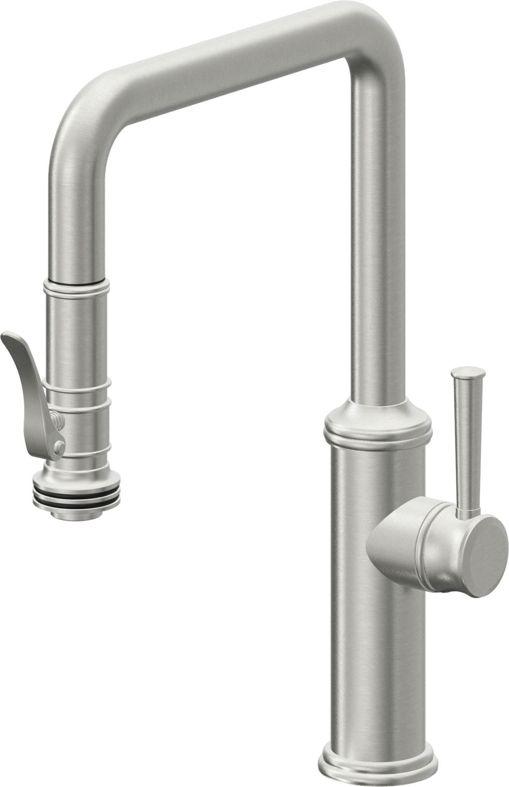 California Faucets Davoli Llave de Cocina Extraíble Tradicional - Surtidor Quad - Cromo Satinado