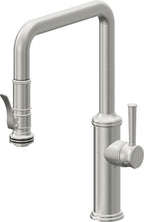 California Faucets Davoli Llave de Cocina Extraíble Tradicional - Surtidor Quad - Cromo Satinado