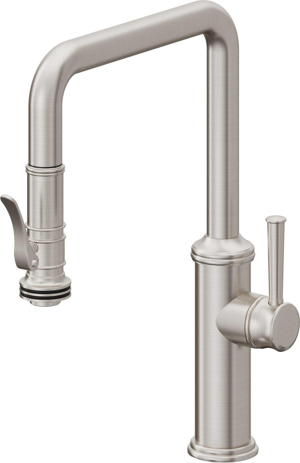California Faucets Davoli Llave de Cocina Extraíble Tradicional - Surtidor Quad - Acero Inoxidable Ultra