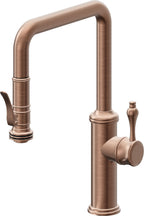 California Faucets Davoli Llave de Cocina Extraíble Tradicional - Surtidor Quad - Cobre Antiguo Mate