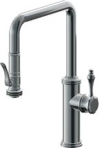 California Faucets Davoli Llave de Cocina Extraíble Tradicional - Surtidor Quad - Níquel Negro