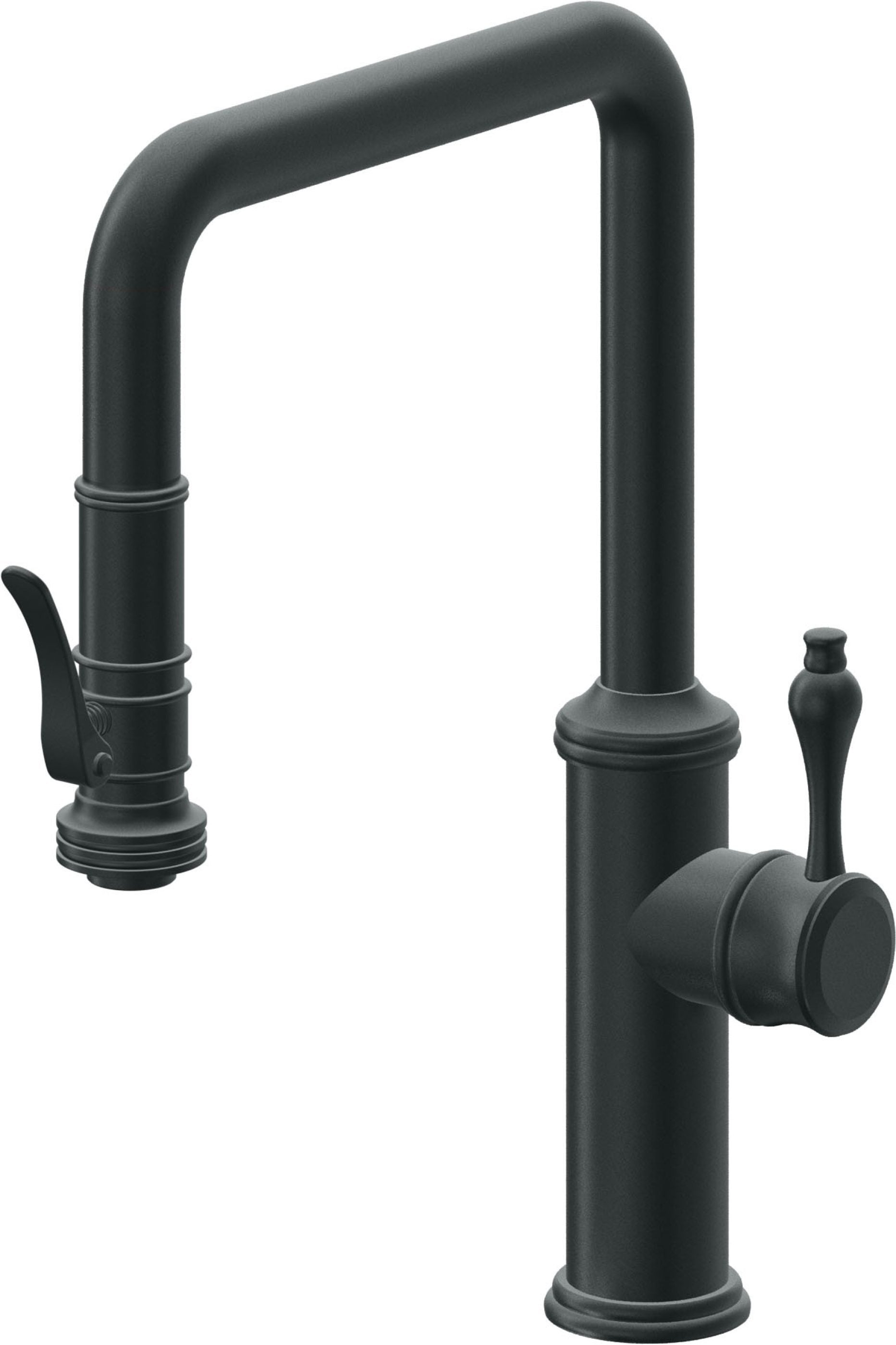 California Faucets Davoli Llave de Cocina Extraíble Tradicional - Surtidor Quad - Carbón