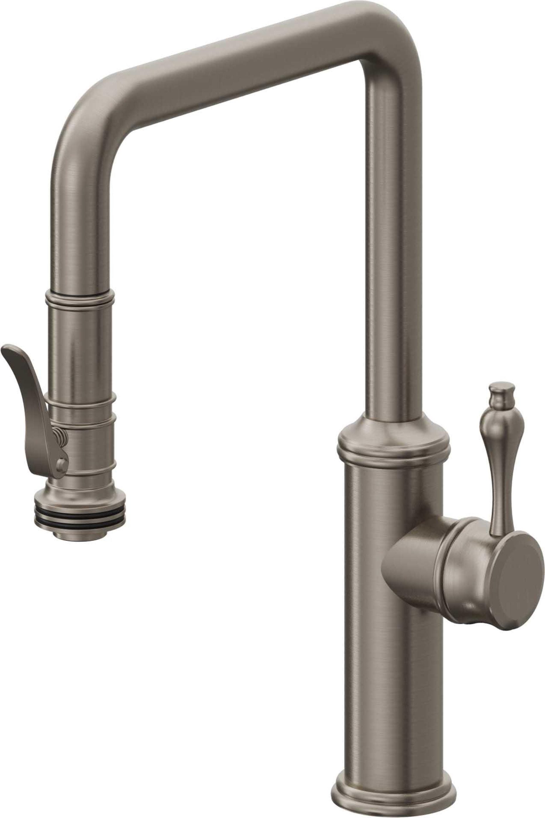 California Faucets Davoli Llave de Cocina Extraíble Tradicional - Surtidor Quad - Grafito