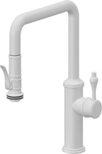 California Faucets Davoli Llave de Cocina Extraíble Tradicional - Surtidor Quad - Blanco Mate