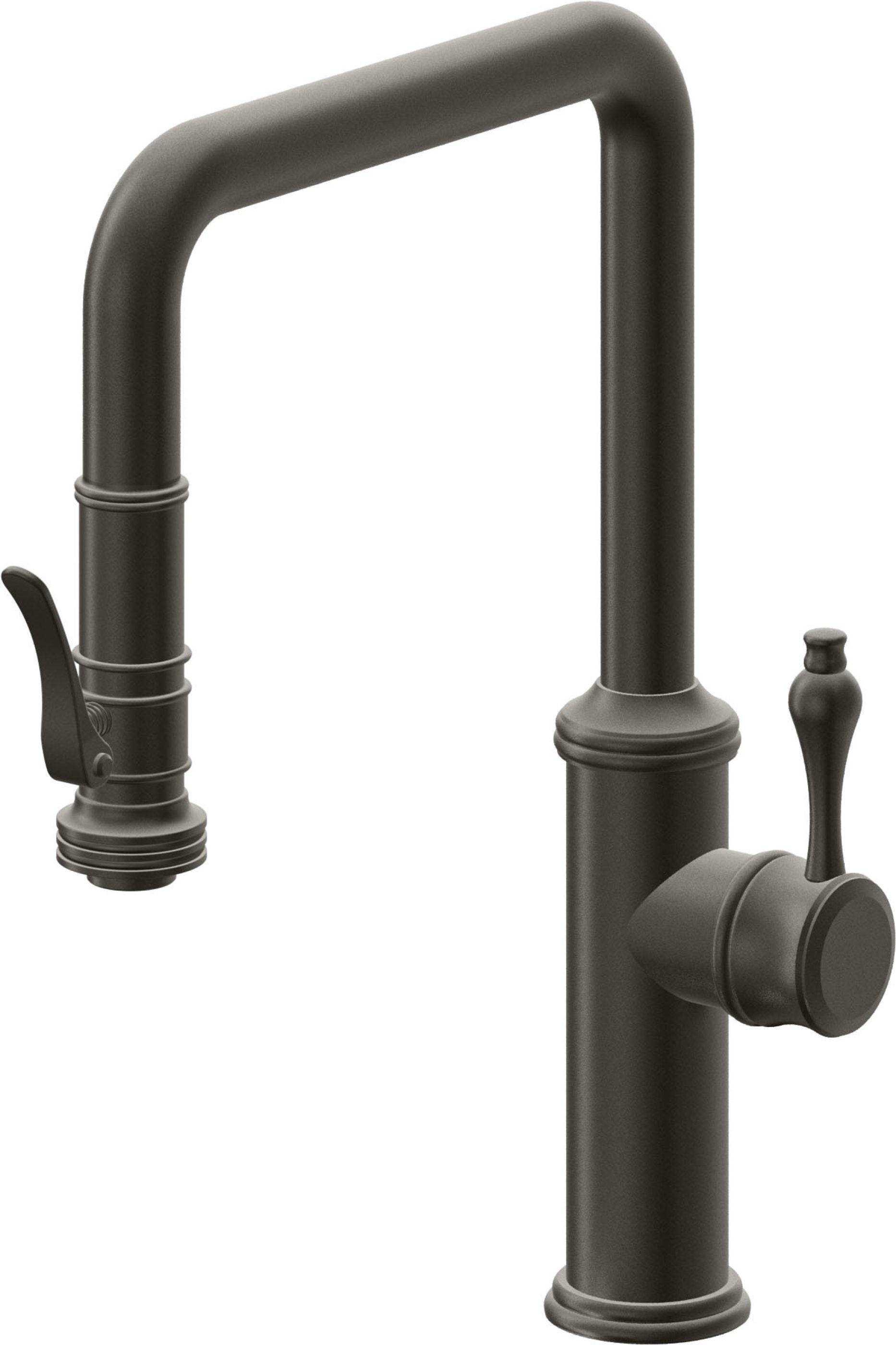 California Faucets Davoli Llave de Cocina Extraíble Tradicional - Surtidor Quad - Bronce Oscuro