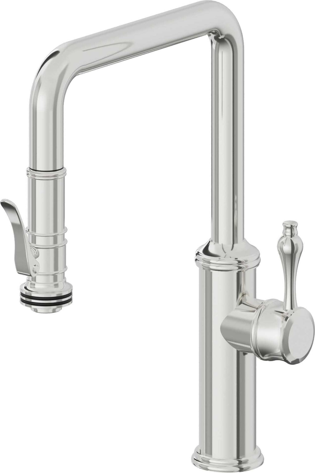 California Faucets Davoli Llave de Cocina Extraíble Tradicional - Surtidor Quad - Cromo Pulido