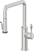 California Faucets Davoli Llave de Cocina Extraíble Tradicional - Surtidor Quad - Cromo Pulido