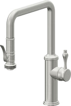 California Faucets Davoli Llave de Cocina Extraíble Tradicional - Surtidor Quad - Squeeze — Cromo Satinado / Serie 61