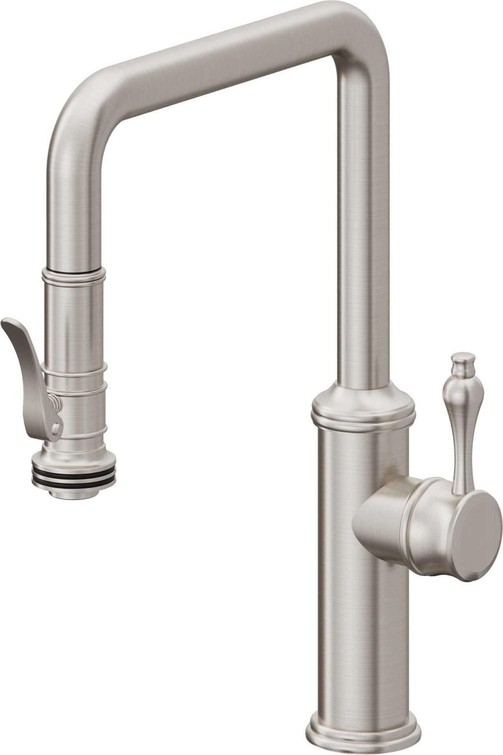 California Faucets Davoli Llave de Cocina Extraíble Tradicional - Surtidor Quad - Acero Inoxidable Ultra