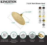 kingston brass 8¨regadera de lluvia niquelado satinado