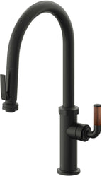 California Faucets Descanso Llave de Cocina con Rociador Extraíble hacia Abajo Industrial con Rociador de Compresión - High Pico en Arco - Bronce Bella Terra