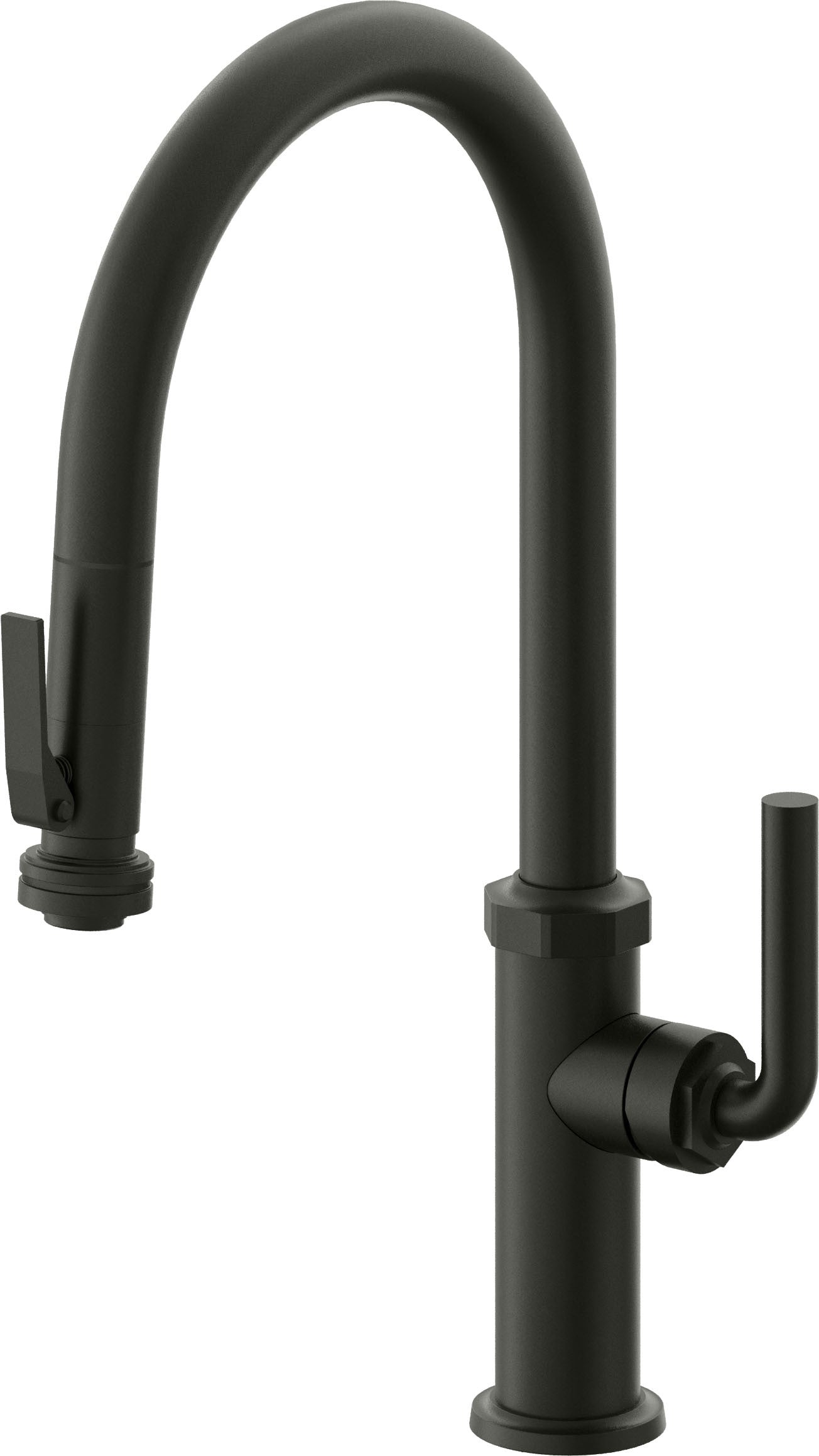 California Faucets Descanso Llave de Cocina con Rociador Extraíble hacia Abajo Industrial con Rociador de Compresión - High Pico en Arco - Bronce Bella Terra
