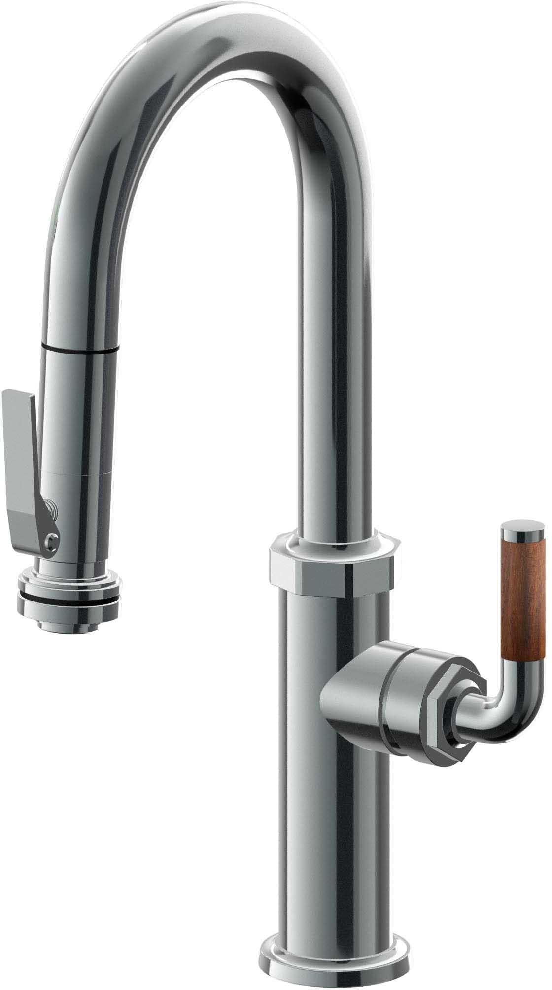 California Faucets Descanso Llave de Bar/Preparación con Rociador Extraíble hacia Abajo Industrial con Rociador de Compresión - Níquel Negro