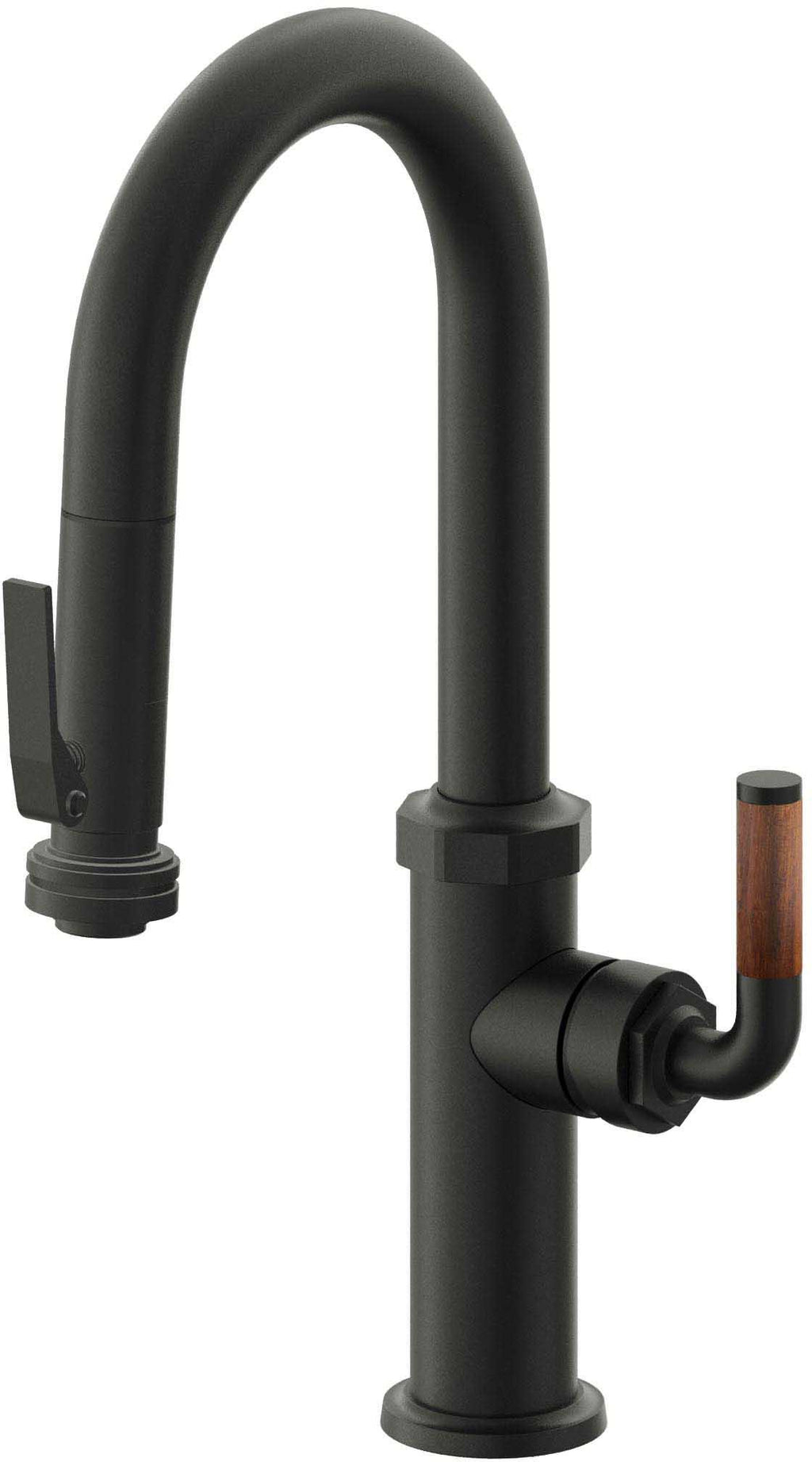 California Faucets Descanso Llave de Bar/Preparación con Rociador Extraíble hacia Abajo Industrial con Rociador de Compresión - Bronce Bella Terra