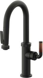 California Faucets Descanso Llave de Bar/Preparación con Rociador Extraíble hacia Abajo Industrial con Rociador de Compresión - Bronce Bella Terra