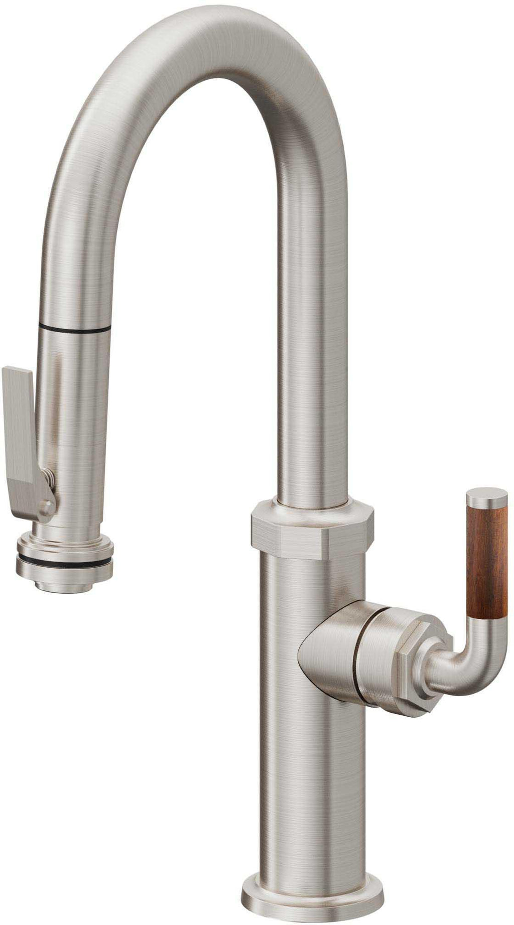 California Faucets Descanso Llave de Bar/Preparación con Rociador Extraíble hacia Abajo Industrial con Rociador de Compresión - Acero Inoxidable Ultra
