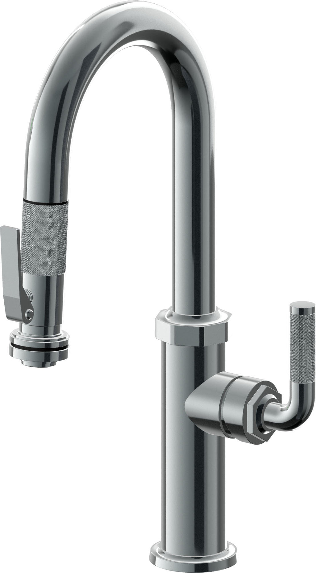 California Faucets Descanso Llave de Bar/Preparación con Rociador Extraíble hacia Abajo Industrial con Rociador de Compresión - Níquel Negro